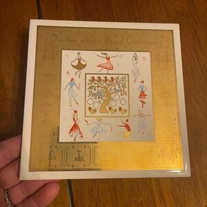 Vintage 60s Berggren Swedish "The ninth Day of Christmas" Gold 6" Ceramic